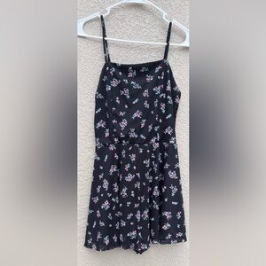 Floral Black Romper